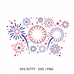 4th of July Fireworks Starbucks Wrap SVG Cut File