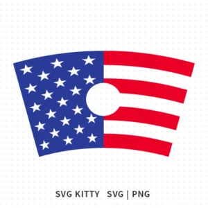 American Flag Starbucks Wrap SVG Cut File