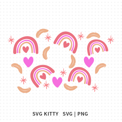 Boho Rainbow Starbucks Wrap SVG Cut File