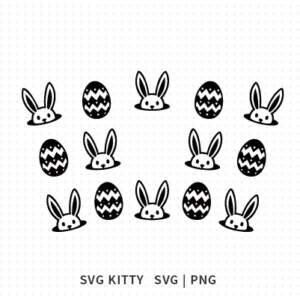 Bunnies and Easter Eggs Starbucks Wrap svg cut file