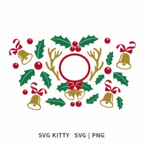 Christmas Bells and Mistletoes Starbucks Wrap SVG Cut File