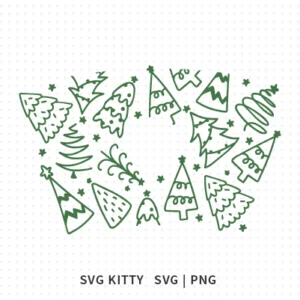 Christmas Trees Starbucks Wrap SVG Cut File