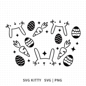 Easter Eggs Bunnies and Carrots Starbucks Wrap svg cut files