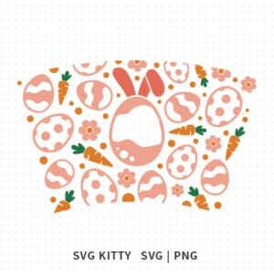 Easter Eggs with Bunny Ears and Carrots Starbucks Wrap svg cut files