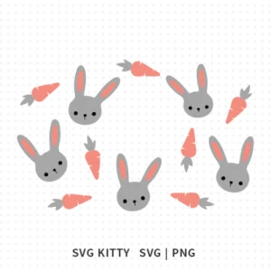 Gray Easter Rabbit and Carrots Starbucks Wrap svg cut files