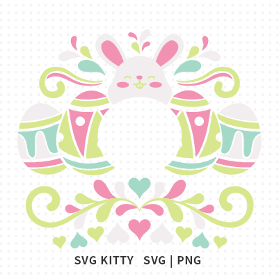 Happy Easter Bunny with Colorful Eggs Starbucks Wrap svg cut files