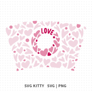 Hearts Love Starbucks Wrap SVG Cut File