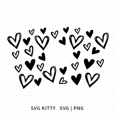 Simple Hearts Starbucks Wrap SVG Cut File