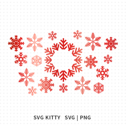 Snow Flakes Starbucks Wrap SVG Cut File