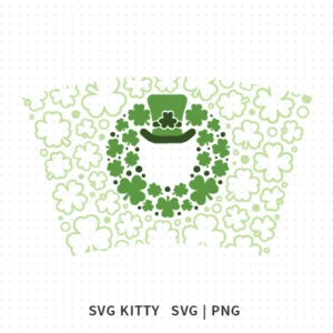 St Patricks Clover Hat Starbucks Wrap SVG Cut File