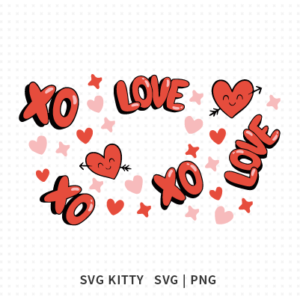 Xoxo Love Starbucks Wrap SVG Cut File