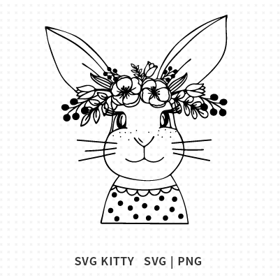 Floral Easter Bunny SVG Cut File
