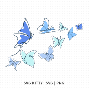 Blue Butterfly Starbucks Wrap SVG Cut Files