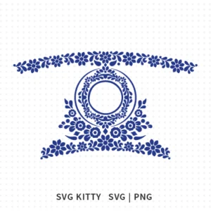 Blue Flower Starbucks Wrap SVG Cut Files