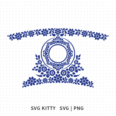 Blue Flower Starbucks Wrap SVG Cut Files