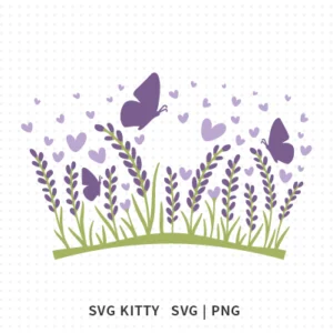 Butterfly and Lavander Starbucks Wrap SVG Cut Files
