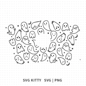 Cute Ghost Starbucks Wrap SVG Cut File