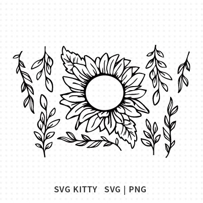 Doodle Sunflower Starbucks Wrap SVG Cut Files