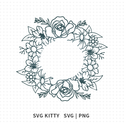 Flower Wreath Starbucks Wrap SVG Cut Files