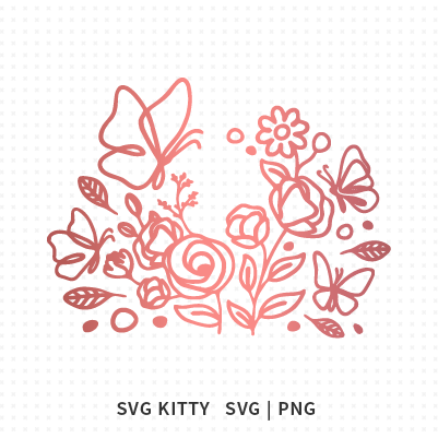 Flowers and Butterfly Starbucks Wrap SVG Cut Files