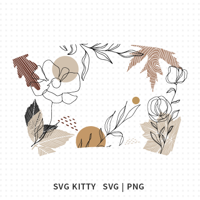 Flowers and Leafs Starbucks Wrap SVG Cut Files