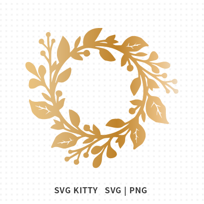 Gold Floral Wreath Starbucks Wrap SVG Cut Files