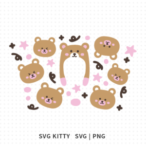 Happy Bear Starbucks Wrap SVG Cut Files