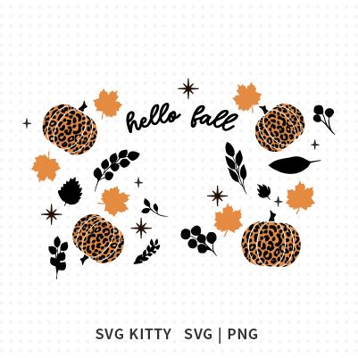 Hello Fall Starbucks Wrap SVG Cut Files
