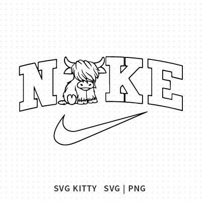Highland Cow Nike Logo SVG Cut Files