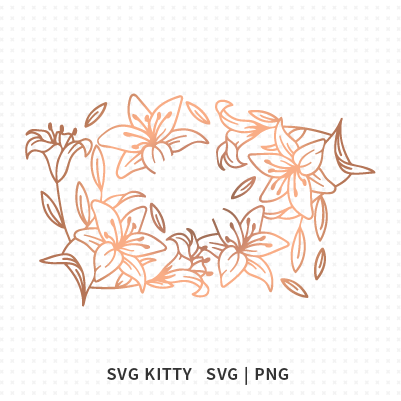 Line Art Lily Starbucks Wrap SVG Cut Files