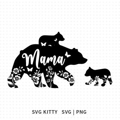 Mama Bear with Cubs SVG Cut File