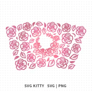 Pink Rose Starbucks Wrap SVG Cut Files