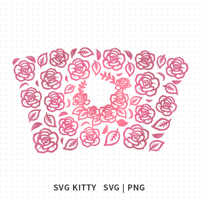 Pink Rose Starbucks Wrap SVG Cut Files