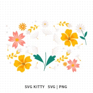 Spring Flowers Starbucks Wrap SVG Cut Files