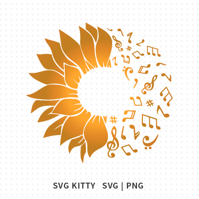Sunflower Music Starbucks Wrap SVG Cut Files