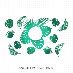 Tropical Leafs Starbucks Wrap SVG Cut Files