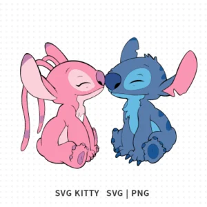 Angel and Stitch Kissing SVG Cut File