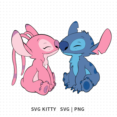 Angel and Stitch Kissing SVG Cut File