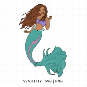 Black Little Mermaid SVG Cut File