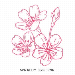 Cherry Blossom Flowers SVG Cut File