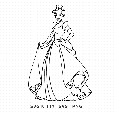 Cinderella Outline SVG Cut File