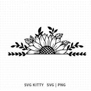 Half Sunflower SVG Cut File