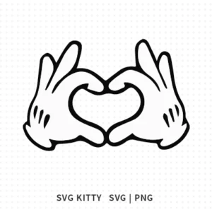 Mickey Heart Hands SVG Cut File