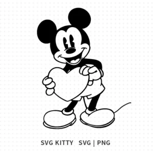 Mickey Holding Heart SVG Cut File
