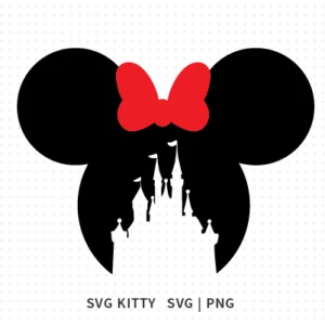 Minnie Head Disney Castle SVG Cut File