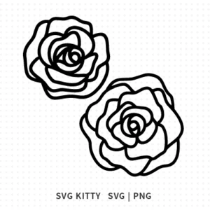 Outline Roses SVG Cut File