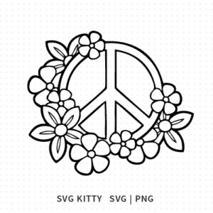 Peace Flowers SVG Cut File