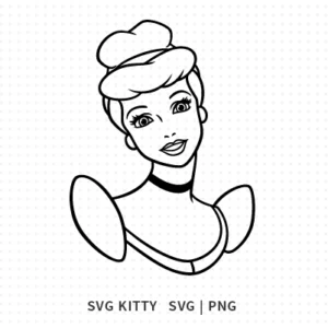 Princess Cinderella Outline SVG Cut File