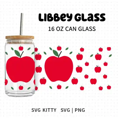 Apple Libbey Can Glass Wrap SVG Cut File