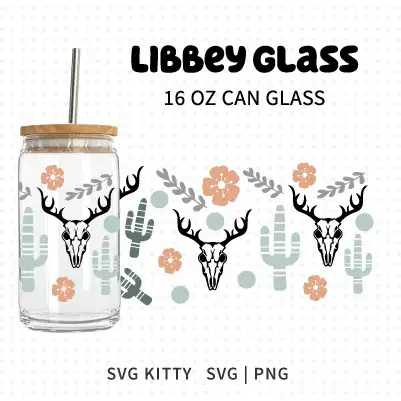 Desert Cactus Libbey Can Glass Wrap SVG Cut File